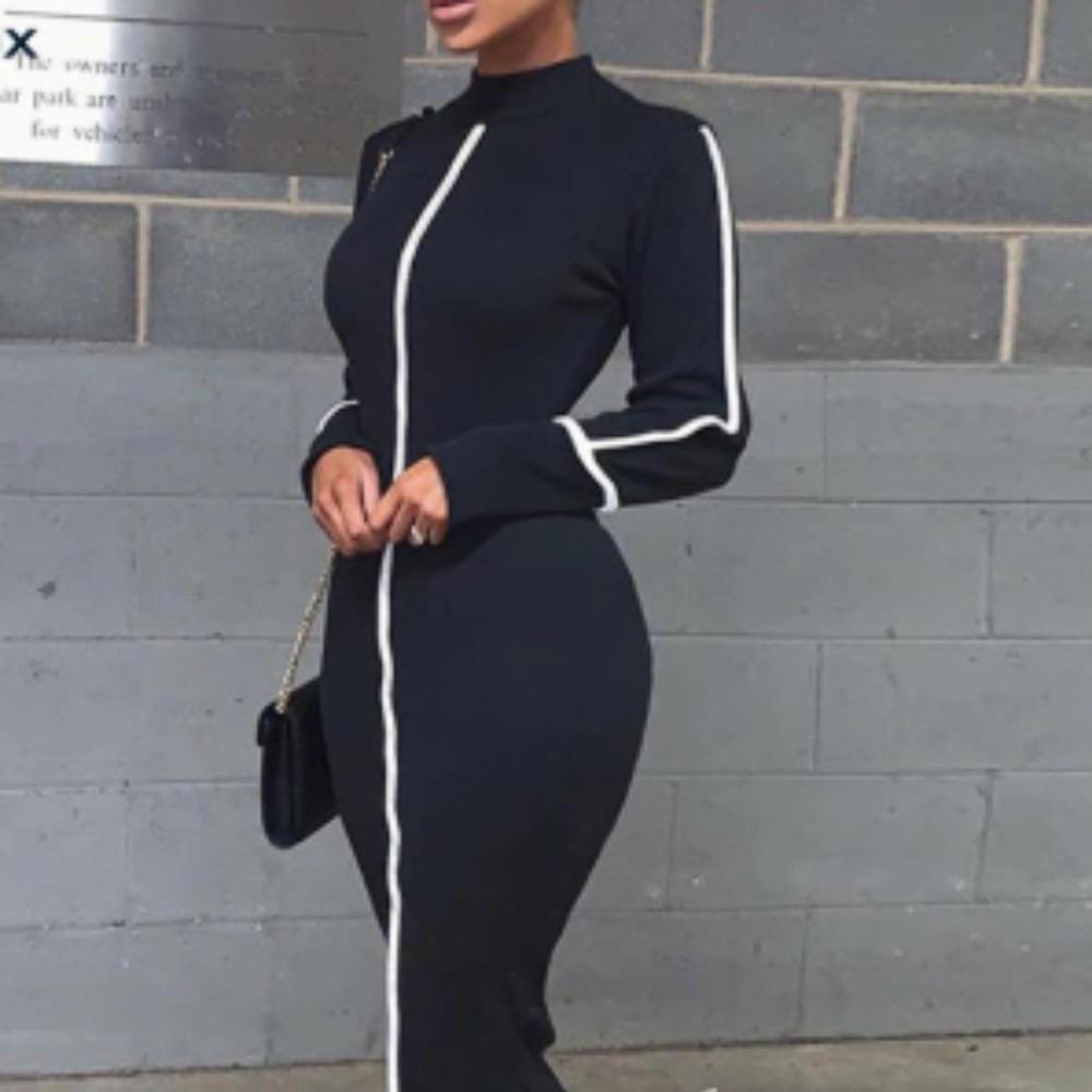 COPY - Bodycon black/white dress